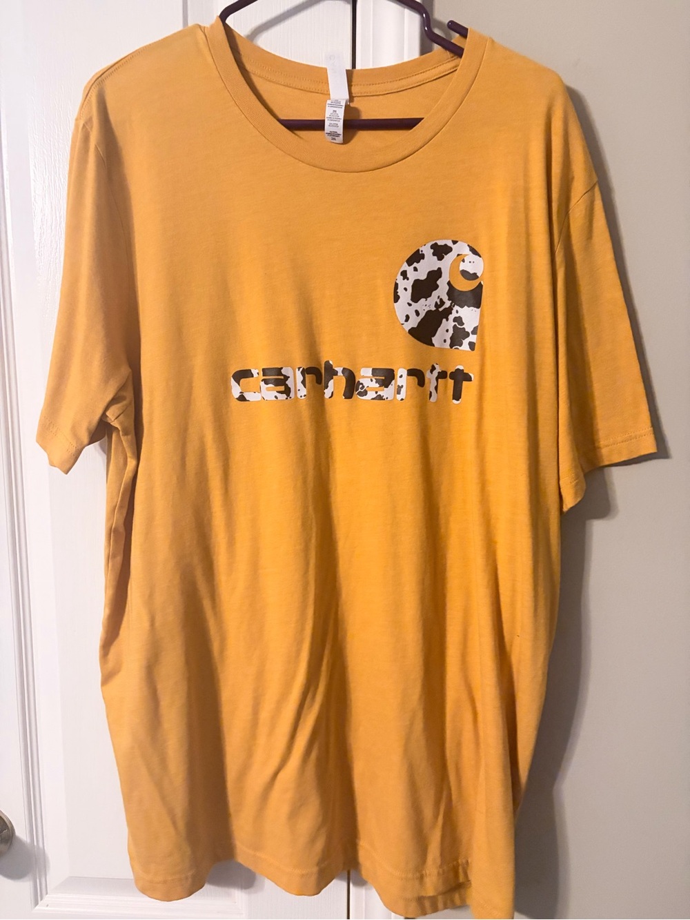 Carhartt Short-Sleeve Logo Tee in Mustard
